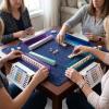 Foldable Mahjong Card Holder Under-Mat Slide-in Stand for American Mahjong, Space-Saving Angled Rack, 3D-Printed Accessory (4, Mix-1) view 2