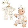 Heless 1681 Muslin Doll Romper Cheeky Fruit with Cute Headband 100% Organic Cotton for Dolls and Cuddly Toys Size 28-35 cm view 1