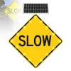 Solar Powered Flashing LED SLOW DOWN Sign 24"/30" Aluminum All-Weather Traffic Calming Sign For Neighborhood Road & Parking Lot Safety(1pack,24in) view 1