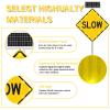 Solar Powered Flashing LED SLOW DOWN Sign 24"/30" Aluminum All-Weather Traffic Calming Sign For Neighborhood Road & Parking Lot Safety(1pack,24in) view 2