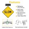 Solar Powered Flashing LED SLOW DOWN Sign 24"/30" Aluminum All-Weather Traffic Calming Sign For Neighborhood Road & Parking Lot Safety(1pack,24in) view 3