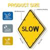 Solar Powered Flashing LED SLOW DOWN Sign 24"/30" Aluminum All-Weather Traffic Calming Sign For Neighborhood Road & Parking Lot Safety(1pack,24in) view 4