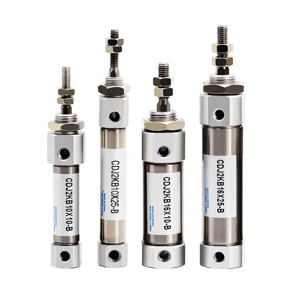 YHWKZCTTT CDJ2KB10/16-10X15X20X25X50X75X100X200Z-B Hexagonal Piston Rod Anti-Rotation Stainless Steel Small Mini Cylinder(Stroke 125mm,Bore 16mm)