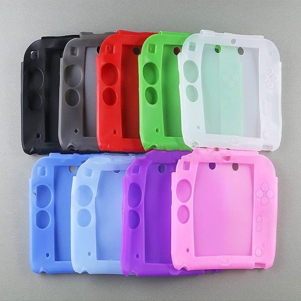 Soft Silicone Cover Case Protective Sleeve Rubber Case Skin for 2DS Game Console Replacement (Black)
