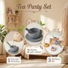 Tea Sets for Toddlers 3-5, Educational Tea Party Set with Silicone Teapot, Cups, Coasters with Serving Spoon for Girls and Boys, DecoraciN Al Aire Libre view 4
