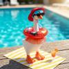 Desk Goose Outfits for 7 Inch Mini Porch Statues, Summer Clothes with Hats Sunglasses Swimming Ring Dresses, Funny Costume for Magnetic Geese Key Holder, Cute Table Home Decor Gift for Friends view 2