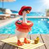 Desk Goose Outfits for 7 Inch Mini Porch Statues, Summer Clothes with Hats Sunglasses Swimming Ring Dresses, Funny Costume for Magnetic Geese Key Holder, Cute Table Home Decor Gift for Friends view 4