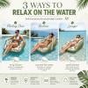 Pool Floats 3-in-1 Inflatable Water Mat, Thickened PVC Quick Inflate, for Pool Lake Beach Summer Recreation, for Teens Adults & Outdoor Enthusiasts (2PCS-Green) view 3
