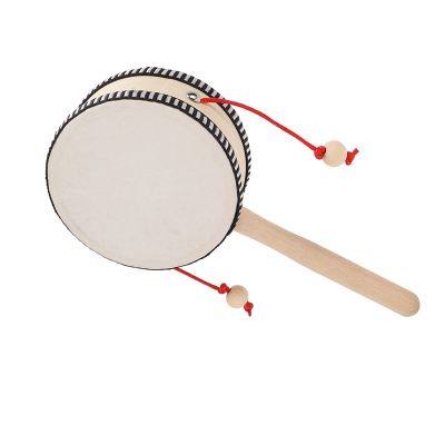 Chiyyak Exquisite 4 Inch Rattle Drum Toy with Black Edge Design, Safe and Convenient Storage, Long Lifespan, Great Gift for Kids