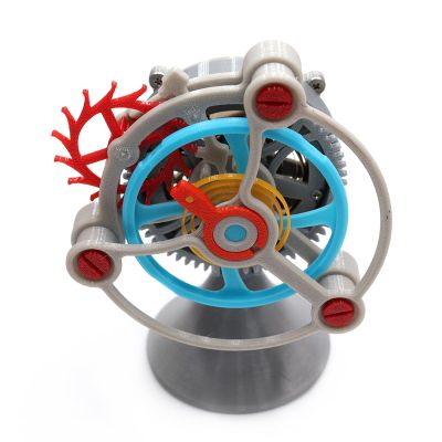 MJDHS Mechanical DIY 3D Plastic Assembly Model Kit, 3D Printed Tourbillon Replica Clock Movement, Desktop Ornament, Gear Art Suitable for Stem Education and Physics Experiments