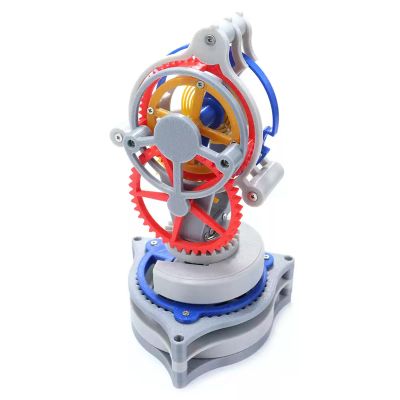 MJDHS Mechanical DIY 3D Plastic Assembly Model Kit, 3D Printed Tourbillon Replica Clock Movement, Desktop Ornament, Gear Art Suitable for Stem Education and Physics Experiments