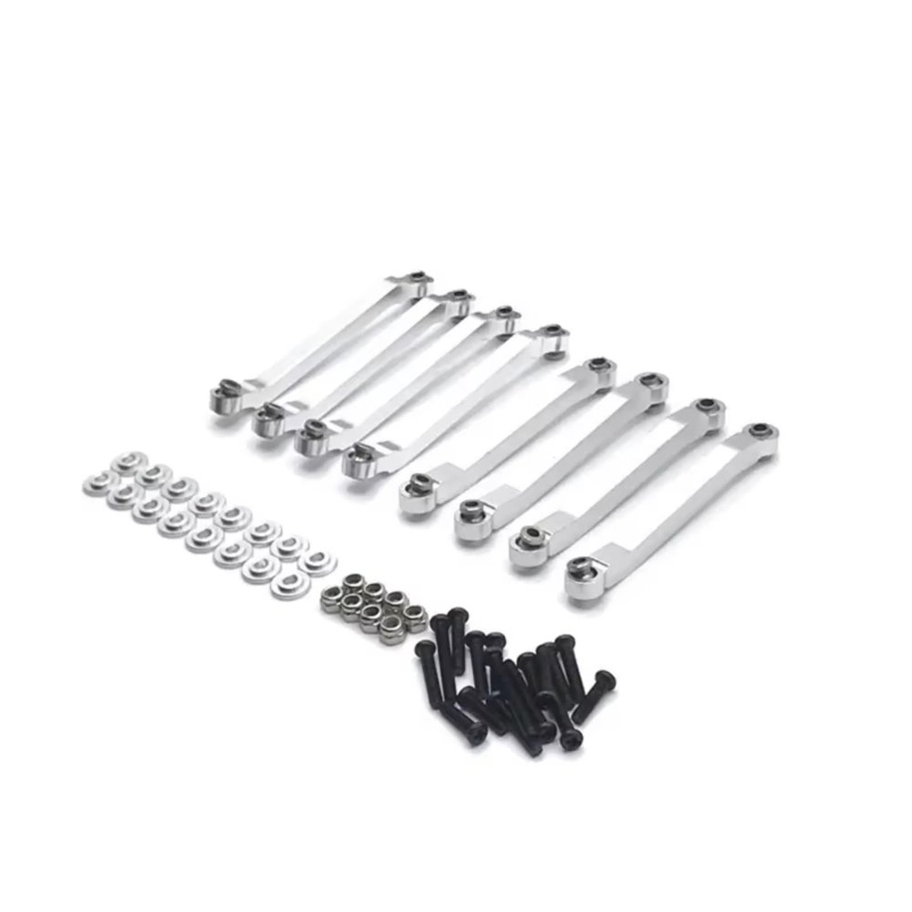 Rc Accessories for MN D90 D91 D96 for MN98 99S 1/12 Metal Chassis Fixed Link Suspension Tie Rod RC Car Upgrade Refit Accessories(Silver)