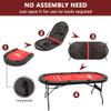BEHOO 71" Folding Poker Tables, 8 Player Texas Holdem Table with Padded Rails & Cup Holders, Foldable Casino Poker Table, Oval Blackjack Tables Foldable Leisure (Red) view 4