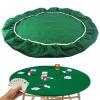 Superhao Card Table Cover Felt Card Table Game Cover Round Tablecloth Poker Topper Mat Elastic Protector for Playing(Blue) view 2