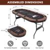 BEHOO 71" Folding Poker Tables, 8 Player Texas Holdem Table with Padded Rails & Cup Holders, Foldable Casino Poker Table, Oval Blackjack Tables Foldable Leisure (Black) view 2