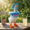 16 PCS Desk Goose Outfits,7 Inch Summer Mini Porch Goose Outfit Hats Sunglasses Swimming Ring Bikini Dresses Cute Funny Geese Clothes Costume for Magnetic Geese Statue Key Holder Table Decor view 3