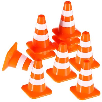 Toyvian Mini Traffic Cones, 10pcs Road Signs for Model Scene Accessories