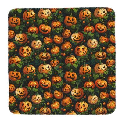 Halloween Pumpkin Leaves Baby Swaddle Blanket Warm Newborn Receiving Blanket Unisex Soft Nursery Swaddle Wrap Blankets 35.4 X 35.4 Inch Baby Swaddling Blanket Cover for Boy Girl Toddler Infant