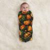Halloween Pumpkin Leaves Baby Swaddle Blanket Warm Newborn Receiving Blanket Unisex Soft Nursery Swaddle Wrap Blankets 35.4 X 35.4 Inch Baby Swaddling Blanket Cover for Boy Girl Toddler Infant view 4