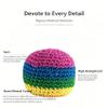Handmade Crochet Rainbow Entertainment Sack Ball, Knitted Stress Relief Juggling Ball, Soft Woven Kick Ball for Kids Adults Outdoor Games, Durable Foot Bag for Yard & Backyard Activities (12) view 3