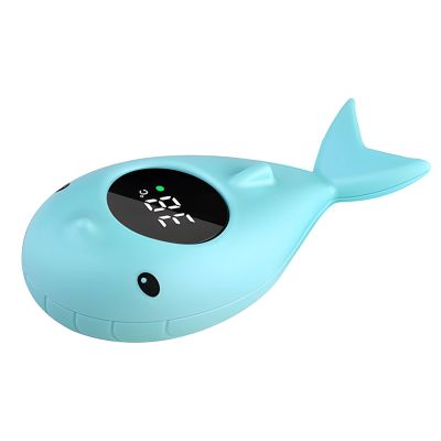Little Ones Bath Water Thermometer, Floating Digital Gauge for Bathtub, Whale Cartoon Design, LED Display, Safety Alert