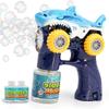 Shark Bubble Machine Gun,Bubble Blaster, LED Lights &2 Bubble Solution,Blue view 1