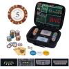 BANGZE GAMES Compact Portable Poker Collection Standard Model with Two Dual-Sided Casino Game Felts, 100 Premium Clay Chips, Water Resistant Cards & Glow Dice with EVA Carry Gift Box view 2