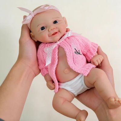 Anano Reborn Baby Dolls Girl Realistic - 12 inch Open Mouth Full Silicone Baby that Look Real, Realistic Newborn Dolls Washable with Feeding Bottle & Accessories, Solid Silicone Gift Set for Kids 3+