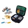 BANGZE GAMES All-in-One Portable Poker Set with Dual-Faced Casino Felt for Travel, Lite Edition 50 Clay Chips, Waterproof Cards, Luminous Dice, Packed in Durable EVA Case view 1