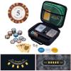 BANGZE GAMES All-in-One Portable Poker Set with Dual-Faced Casino Felt for Travel, Lite Edition 50 Clay Chips, Waterproof Cards, Luminous Dice, Packed in Durable EVA Case view 2