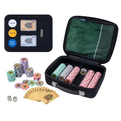 BANGZE GAMES Pro-Grade Travel Poker Kit Deluxe Edition with 3 Oversized Casino Felts, 300 Solid Clay Chips, Luminous Dice & Waterproof Playing Cards in Premium EVA Case