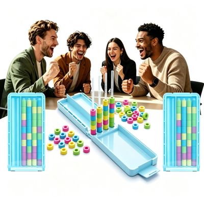 Mini Color Stack Challenge Portable Brain Teaser Travel Game with 40 Color Rings,Compact Stack and Sort Color Ring Challenge,Perfect Fun Gift for Focus and Logic Training(2pcs)