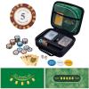 BANGZE GAMES All-in-One Portable Poker Set with Dual-Faced Casino Felt for Travel, Lite Edition 50 Clay Chips, Waterproof Cards, Luminous Dice, Packed in Durable EVA Case view 2