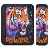 Nexawaveo Car Seat Strap Covers Dynamic Big Cat Black Soft Flannel Shoulder Pads view 1