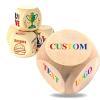 Personalized Wooden Dice, Custom Dice with Text/Logos/Photos, Featuring Colorful Designs, Date Night Food Decision Dices, Anniversary Birthday Wedding Couples Gifts view 1
