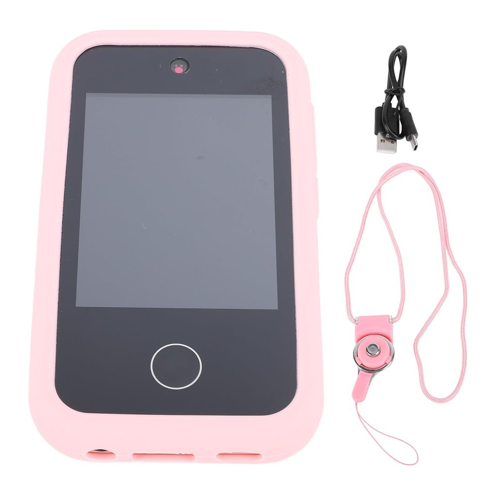Kids Smart Phone Touchscreen HD Dual Camera 8 Games Drop Safety Children Mobile Phone Cute Animal Pattern Gift for Girls Birthday Holiday
