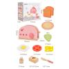 predolo Wooden Bread Maker Toy Rounded Edges Wooden Pretend Cooking Set Painted Wood Finish for Children , Pink view 4