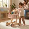 Gralara Shopping Cart Pusher Stable Frame Push Cart Pusher Pretend Play for Young Children, Children view 3