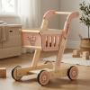 Gralara Shopping Cart Pusher Stable Frame Push Cart Pusher Pretend Play for Young Children, Children view 4