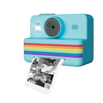 2.8-inch Screen Instant Printing Toy Camera with 32GB SD Card, 3 Rolls of Printing Paper, Portable High-Definition Camera, Insta(Blue)