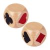 2Pcs Euchre Indicators Wooden Trumps Suit Dices Portable Double Trumps Marker Dices for Travel Camping and Party Use Double Marker view 1