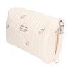 Ymiko Diaper Pouch Cotton Multifunctional Portable Stroller Bag Cute Embroidery Nappy Storage for Bottles and Toddler view 2