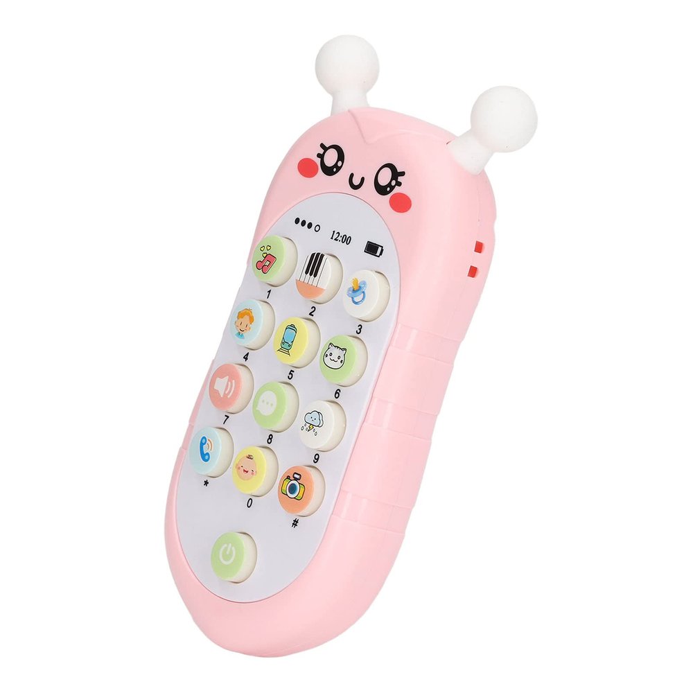Chiyyak Multifunction Baby Mobile Phone Toy with Cartoon Bee Style, Premium Speaker for Comfortable Sleep, Durable Material (Pink with Cord)