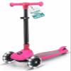 SereneLife 3 Wheel Scooter for Toddlers and Kids Foldable Kid Scooter with LED Wheels, Adjustable Handlebar, Rear Brake, Anti-Slip Deck Kids 3 Wheel Scooter for Ages 37, Up to 110 lbs, Pink view 1