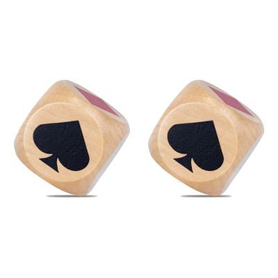 2Pcs Euchre Indicators Wooden Trumps Suit Dices Portable Double Trumps Marker Dices for Travel Camping and Party Use Euchre Indicators Wooden Cubes