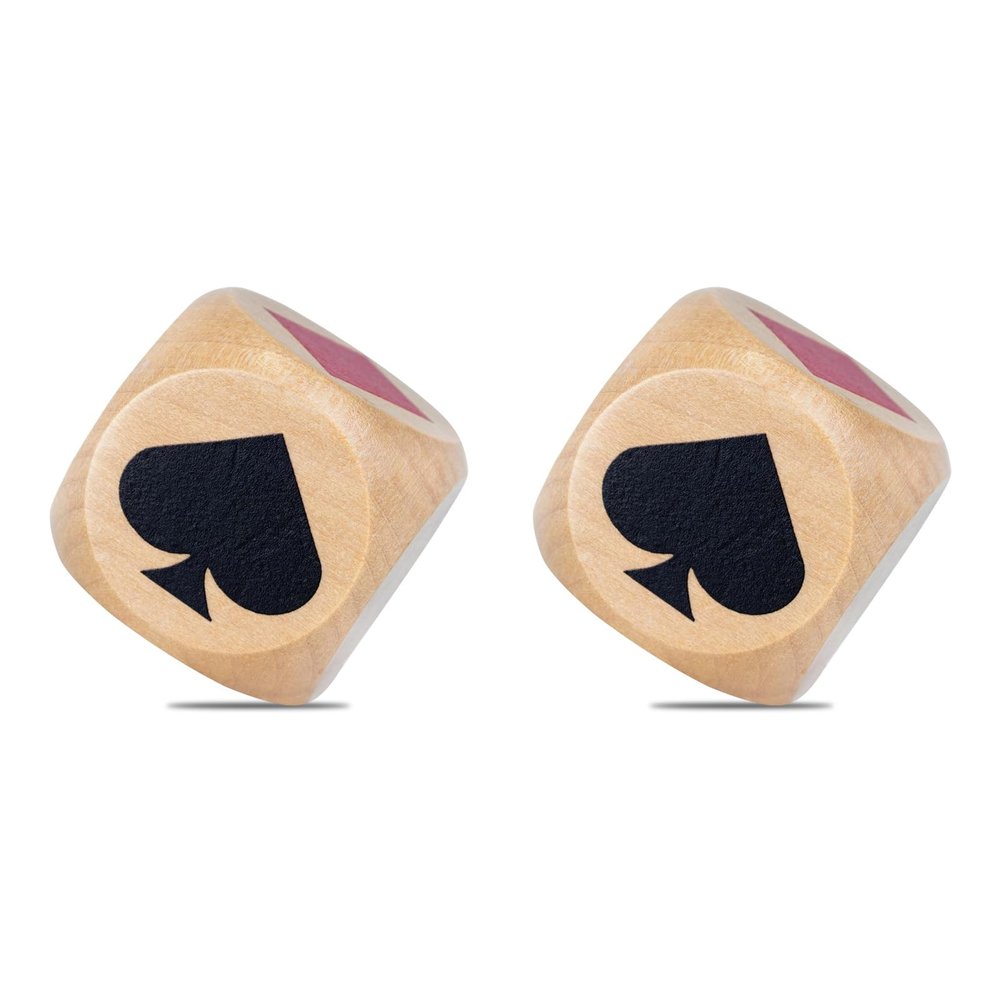 2Pcs Euchre Indicators Wooden Trumps Suit Dices Portable Double Trumps Marker Dices for Travel Camping and Party Use Euchre Indicators Wooden Cubes