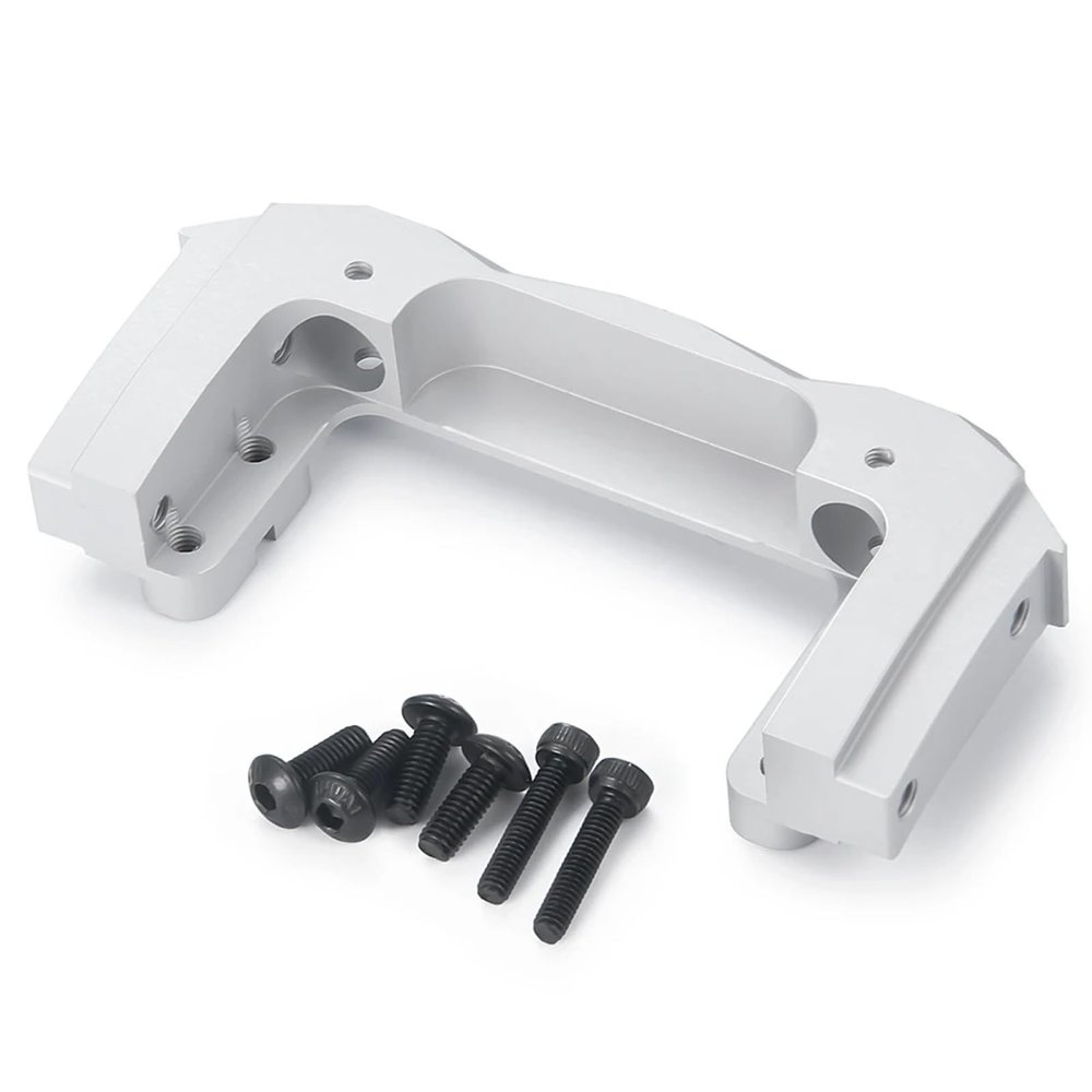 RC Spare Part Compatible with SCX10 II 90046 90047 1/10 RC Car Upgrade Parts Accessories Metal Alloy Front Servo Mounting Bracket Holder(Silver)