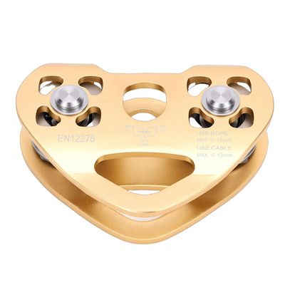 Chiyyak Durable 30 KN Double Zip Line Trolley with Stainless Steel Bearings for Rope and Cable Applications