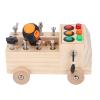 Alomejor Car Screwdriver Board Set, Wooden Busy Board for Toddlers with LED Light, Fine Motor Skills Sensory Toy for Kids 3 4 5 Year Old view 3