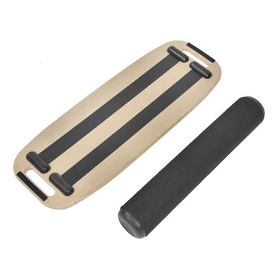 Halearo Beech Wooden Balance Board for Yoga Training and Rehabilitation - Compact Fitness Plate Tool for Kids and Adults - Durable 74x28x4cm
